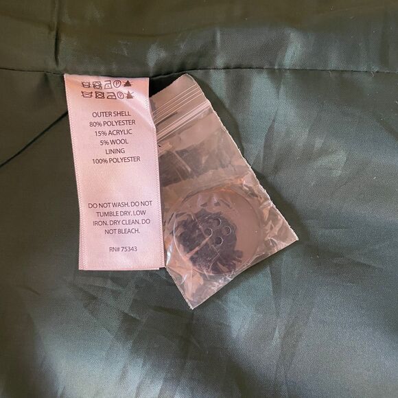 Green Rachel Zoe Wool Blend Coat, size 8 - Picture 4 of 10